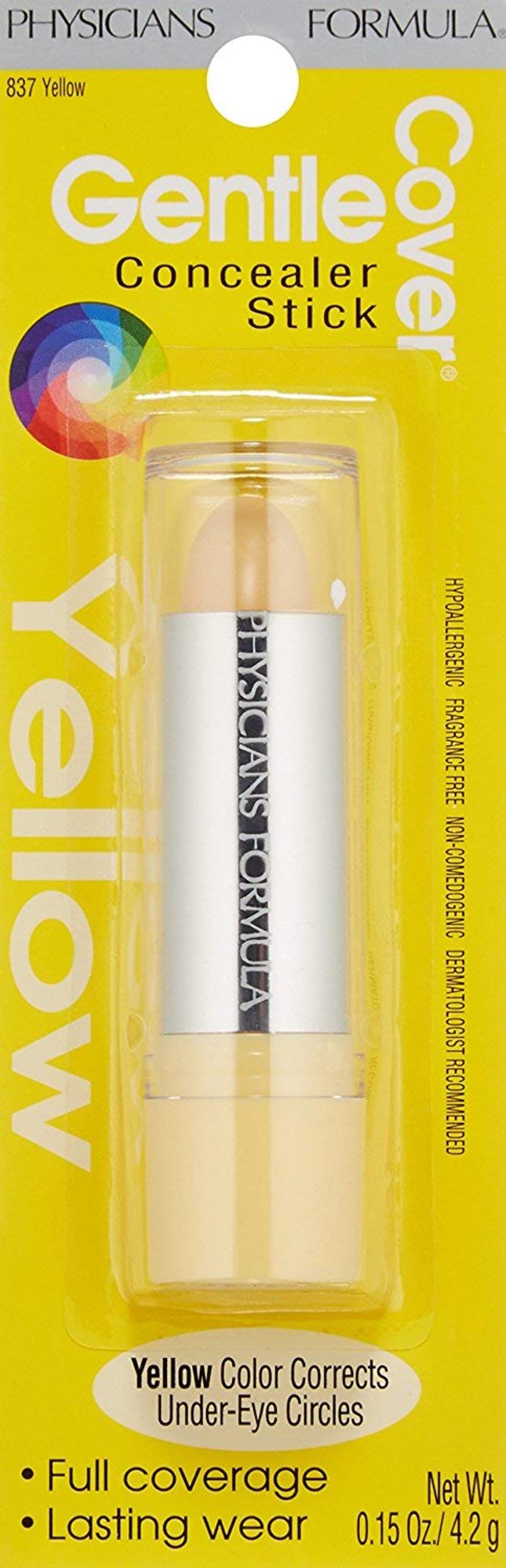 Physicians Formula Gentle Cover Concealer Stick yellow conceals minor skin imperfections with creamy glide