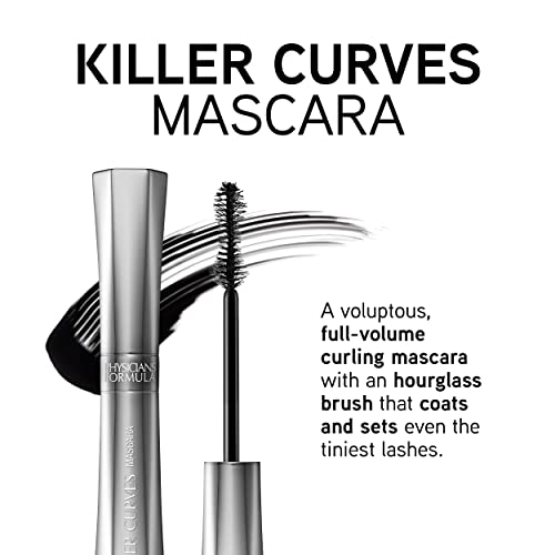 Physicians Formula Killer Curves mascara packaging display highlights full-volume lash lift