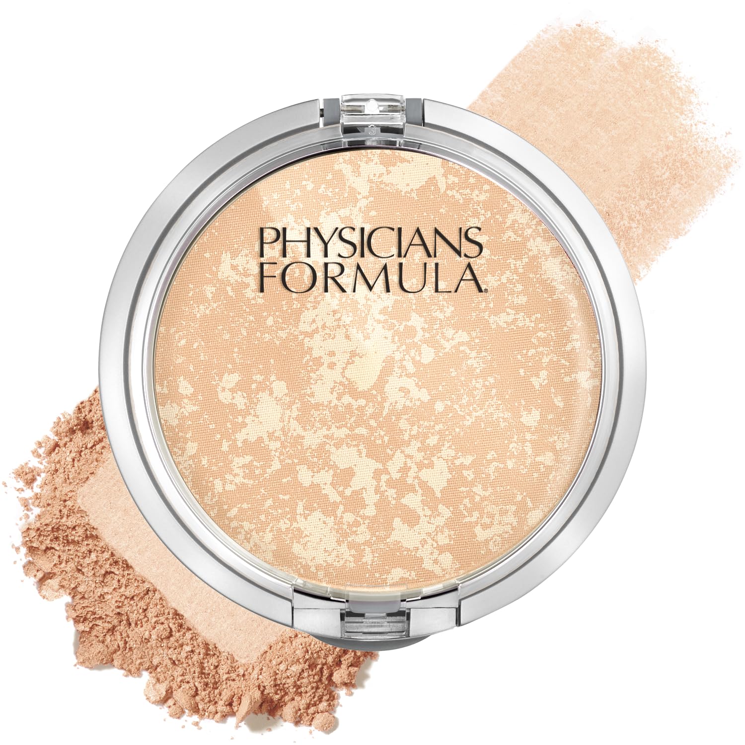 Polvo facial sin talco de Physicians Formula Mineral Wear, acabado satinado suave.