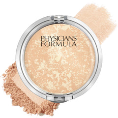 Polvo facial sin talco de Physicians Formula Mineral Wear, acabado satinado suave.