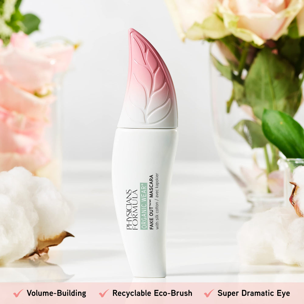 Physicians Formula Organic Wear packaging close-up highlighting recyclable eco-brush design