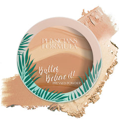 Physicians Formula polvo facial prensado con foco en cobertura suave y acabado natural para la piel.