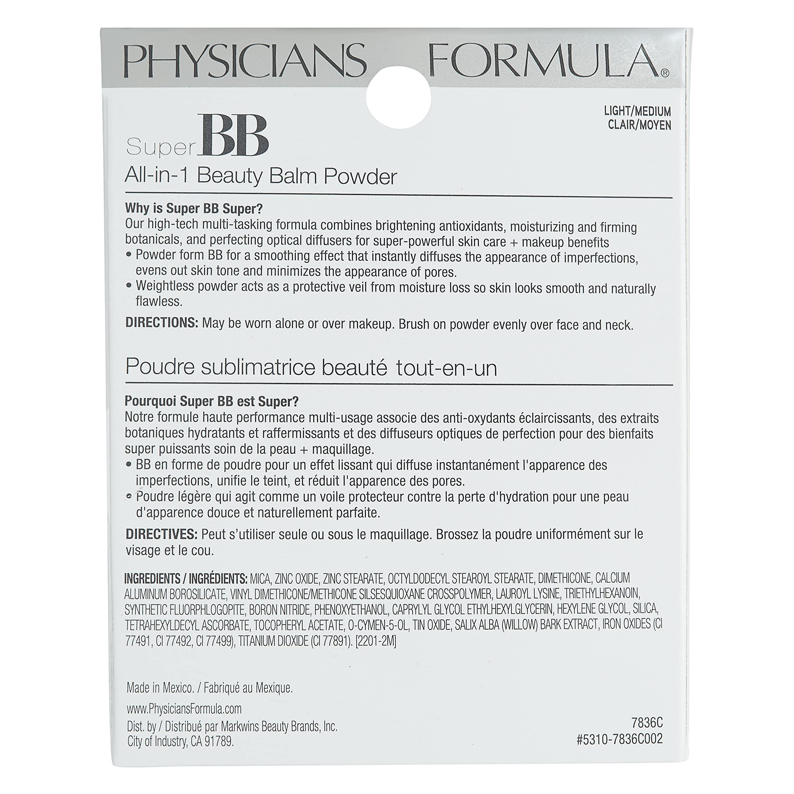 Physicians Formula Super BB Cream, base ligera que ayuda a retener humedad.
