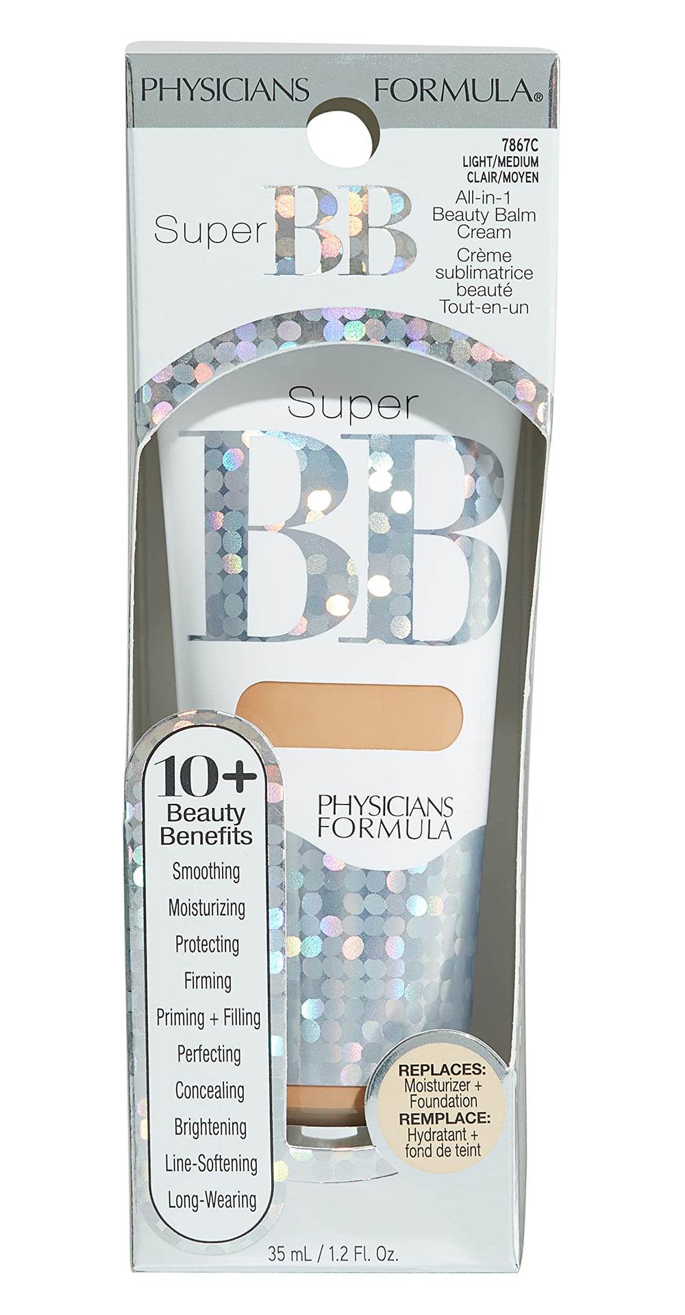 Physicians Formula Super BB Cream textura ligera y cobertura natural.