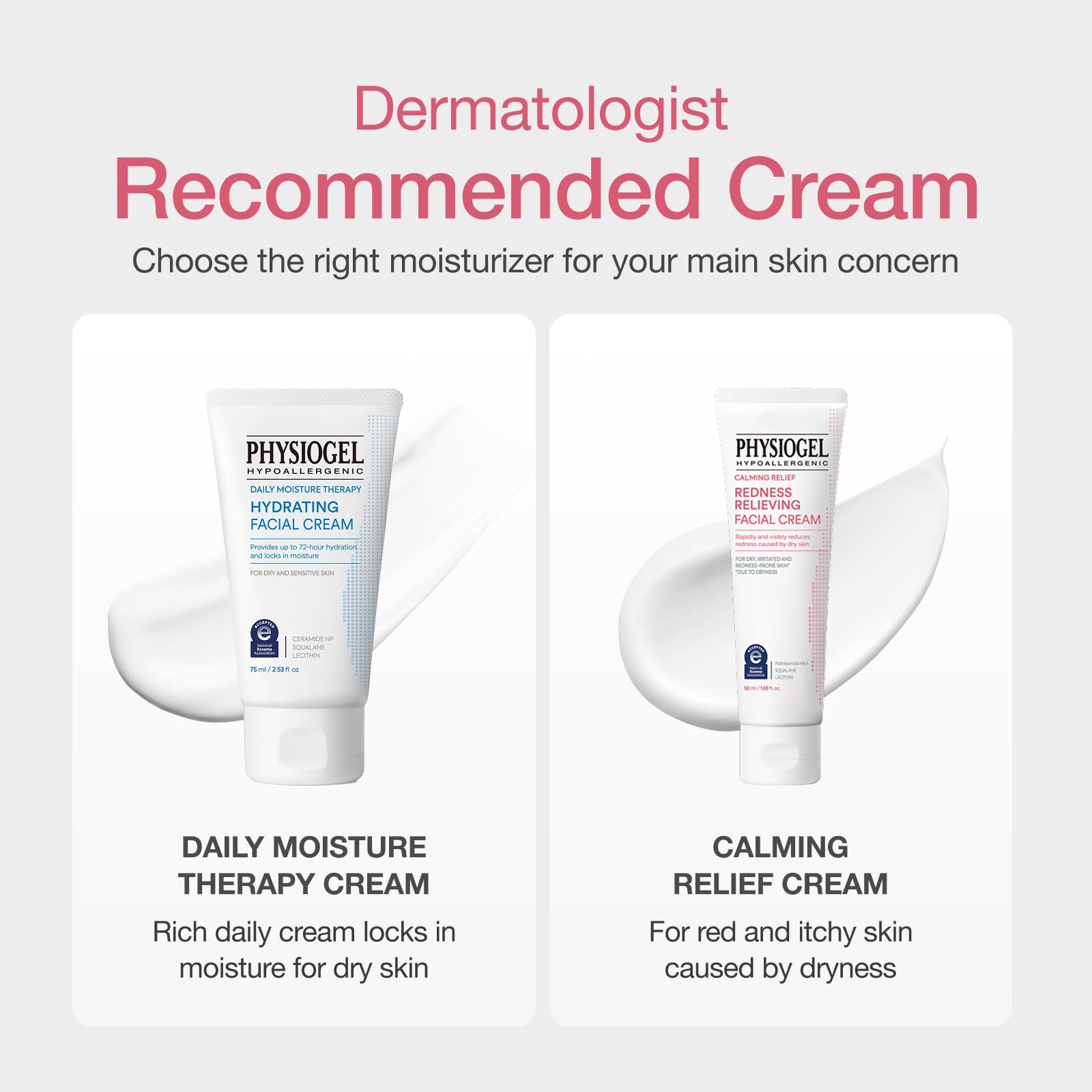 Ceramidas, escualano y lecitina en PHYSIOGEL para fortalecer la barrera.