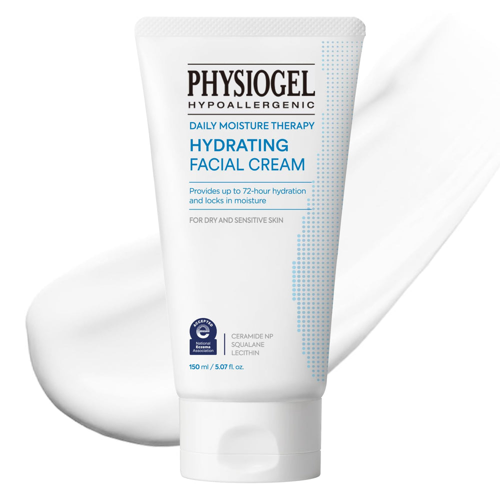 PHYSIOGEL crema hidratante diaria en envase, ideal para piel sensible.