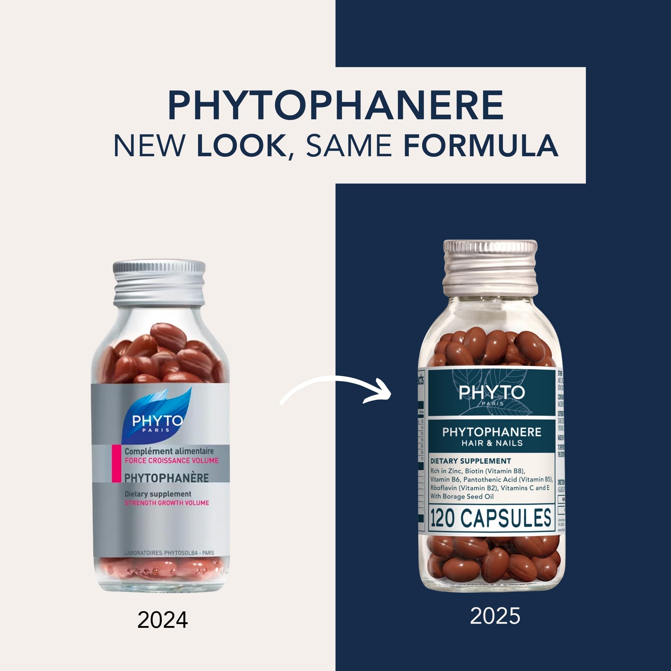 PHYTO Phytophanère full hair look demonstrates thicker appearance.