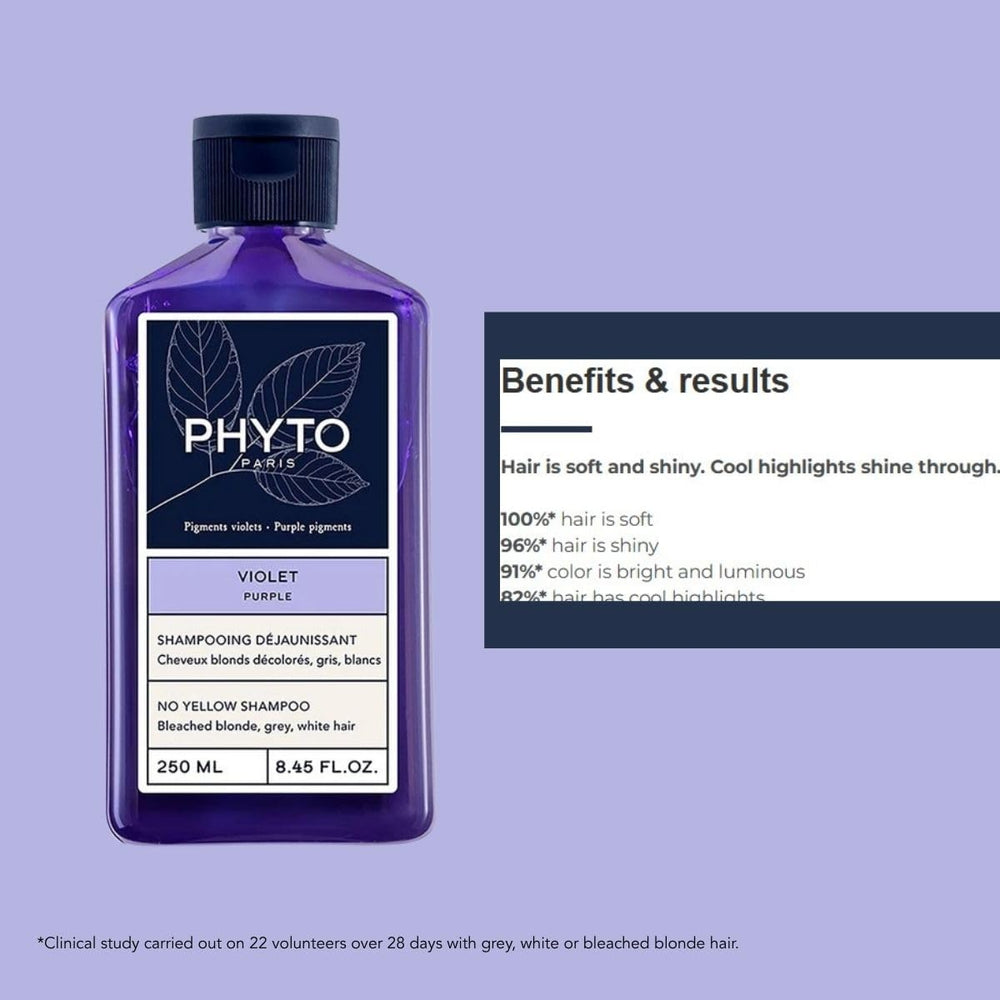 PHYTO Purple No Yellow shampoo Edelweiss extract graphic highlights antioxidant protection