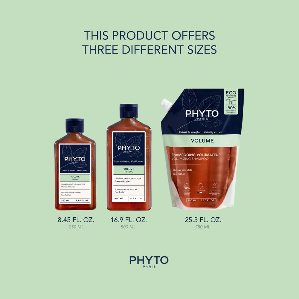 Phyto Volume Shampoo applied to fine hair for lift.
