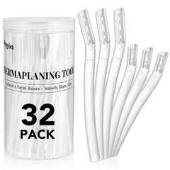 Phyyixs 32-pack dermaplane long blades for peach fuzz removal on cheeks