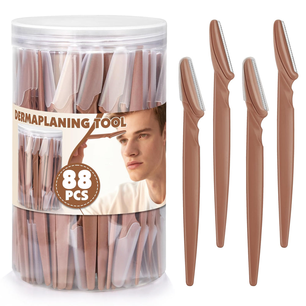 Phyyixs 88-pack terracotta dermaplaning razors in a jar for organized beauty routines