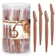 Phyyixs 88-pack terracotta dermaplaning razors in a jar for organized beauty routines