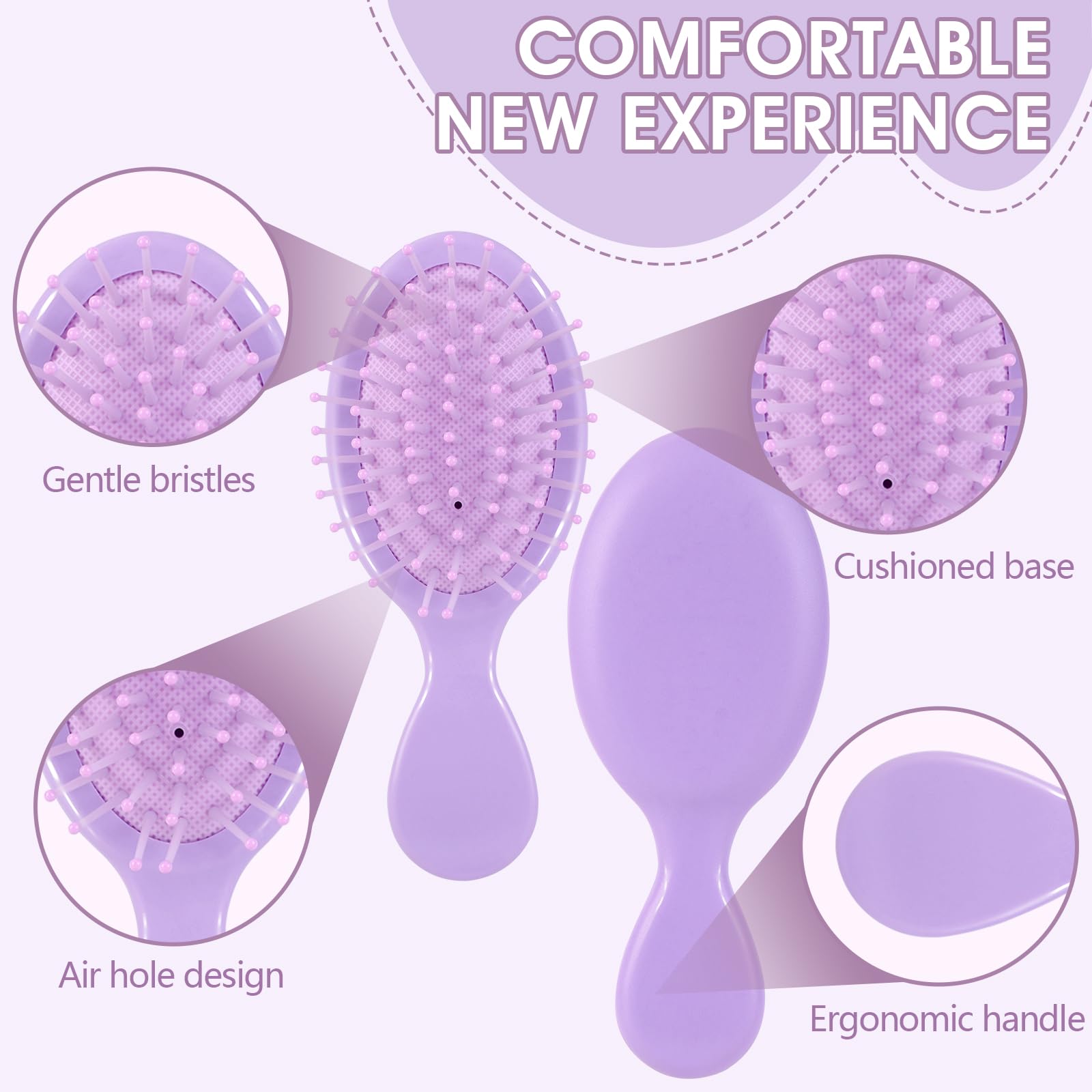 Phyyixs brush with air cushion bristles for gentle detangling and snag prevention.