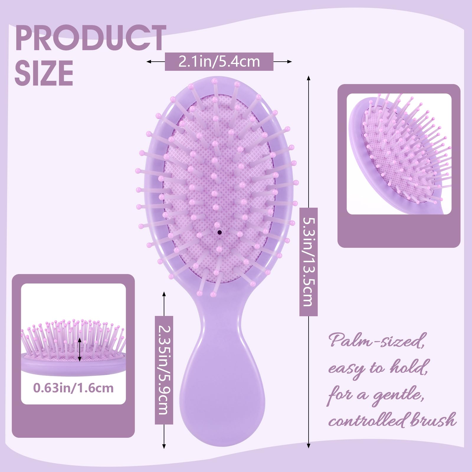 Phyyixs travel-size detangling brush with compact design for easy packing.