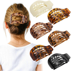 Phyzylvia pinza plana grande tortuga, sujeción estable para cabello grueso