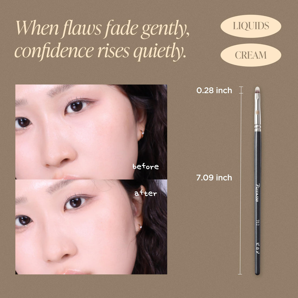 Piccasso 712 Concealer Brush targets pores and blemishes with controlled coverage.