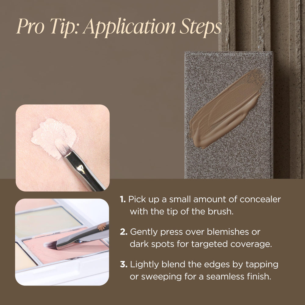 Piccasso 712 Concealer Brush with slope surface for natural edge blending.