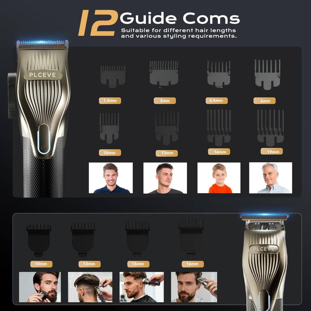 Piceve trimmer with guide combs for detailed styling