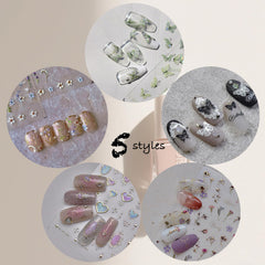 Picksweet detalles de mariposas 5D para uñas con brillo.