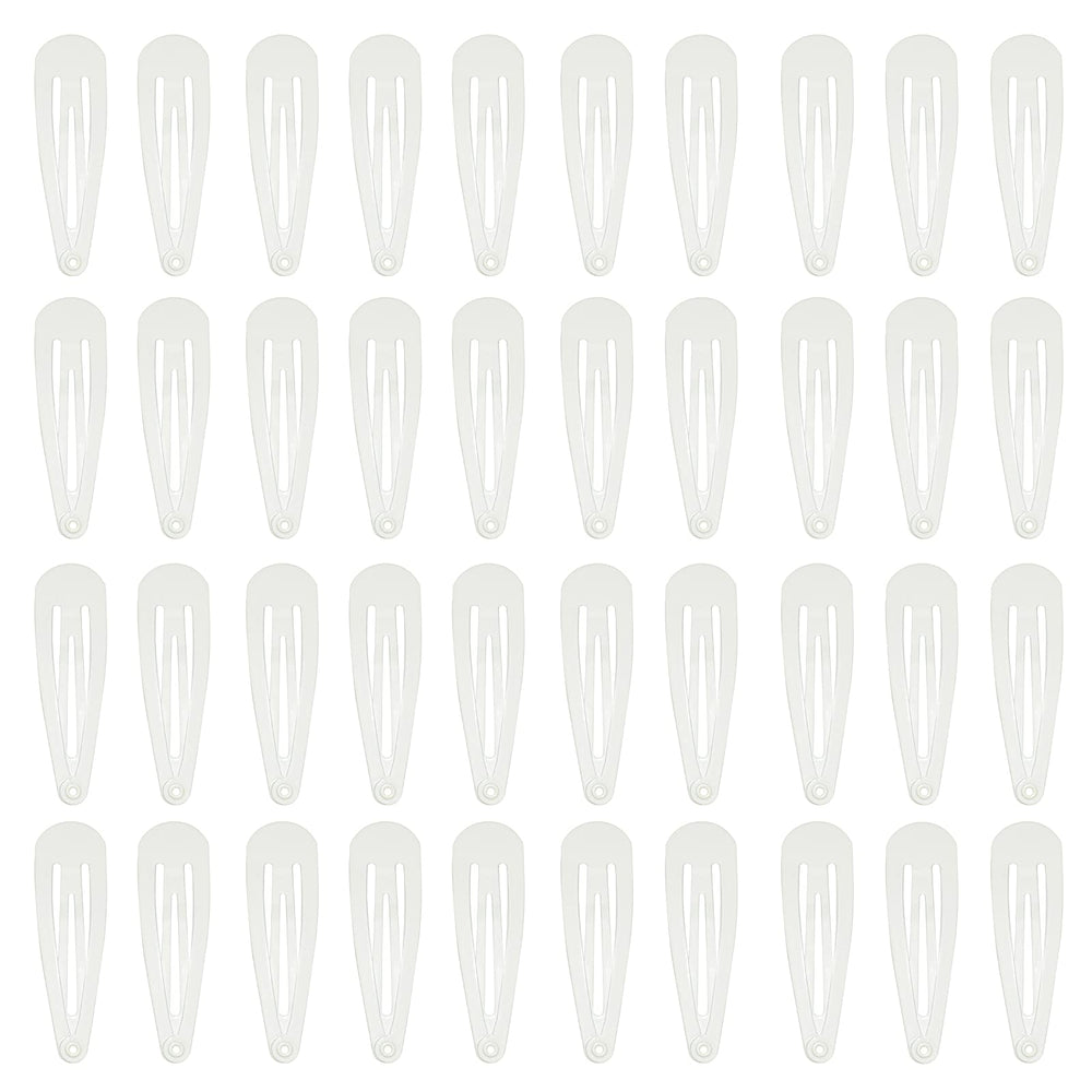 PIDOUDOU 40-count white 2-inch snap hair clips for secure styling and everyday use.