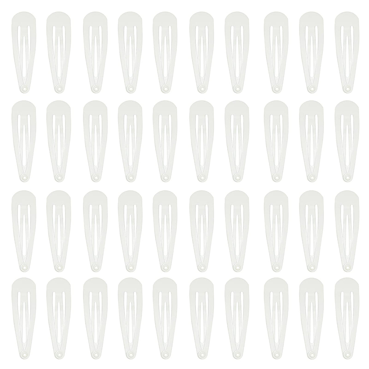PIDOUDOU 40-count white 2-inch snap hair clips for secure styling and everyday use.
