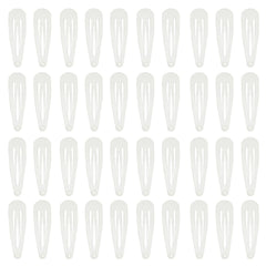 PIDOUDOU 40-count white 2-inch snap hair clips for secure styling and everyday use.