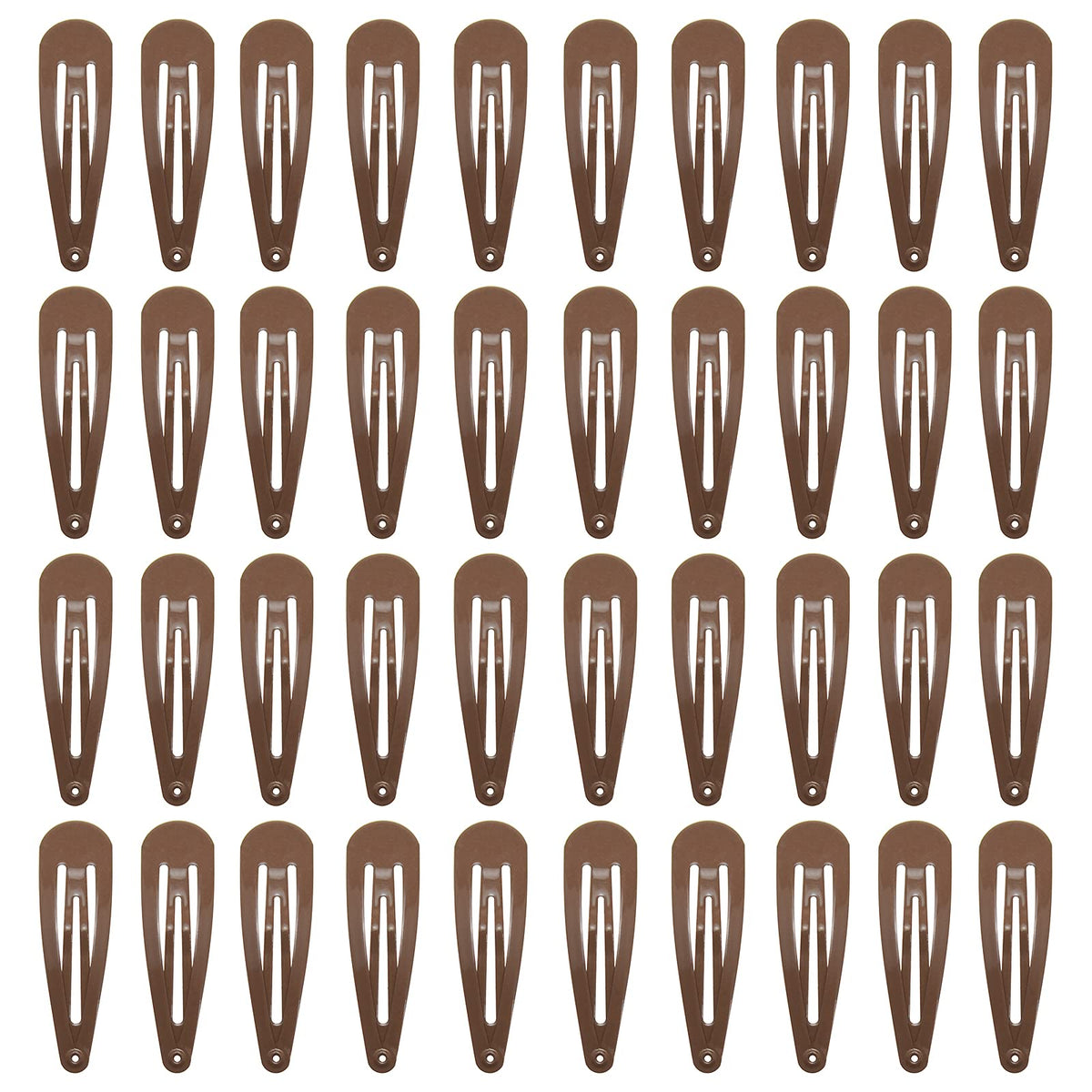 PIDOUDOU 40-count brown metal snap hair clips for secure daily styling.