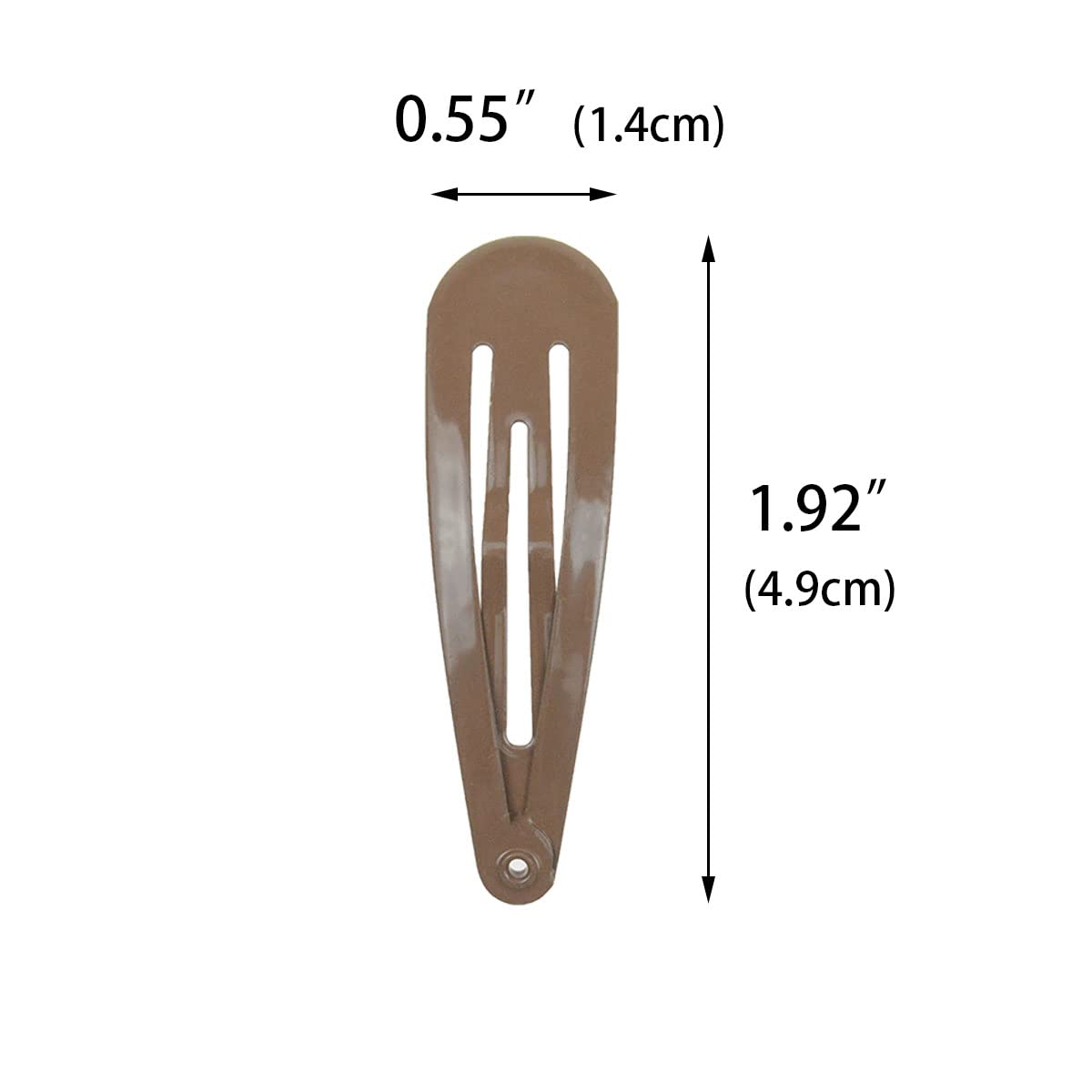 PIDOUDOU brown snap hair clip close-up showing smooth surface and easy use.