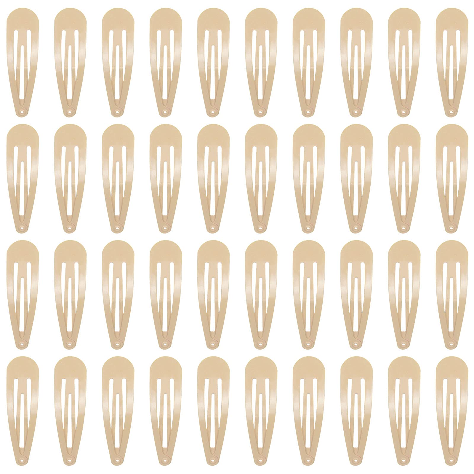 PIDOUDOU taupe metal snap hair clips for secure, simple styling.