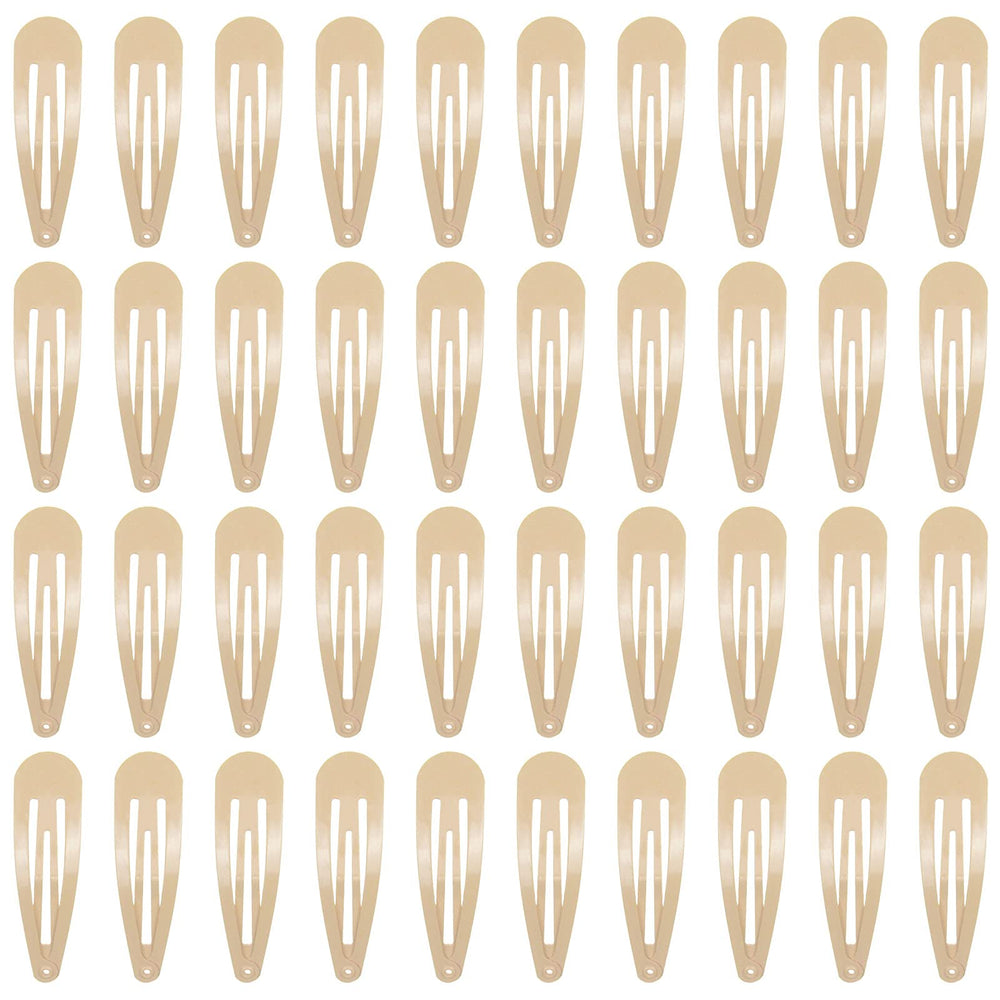 PIDOUDOU taupe metal snap hair clips for secure, simple styling.