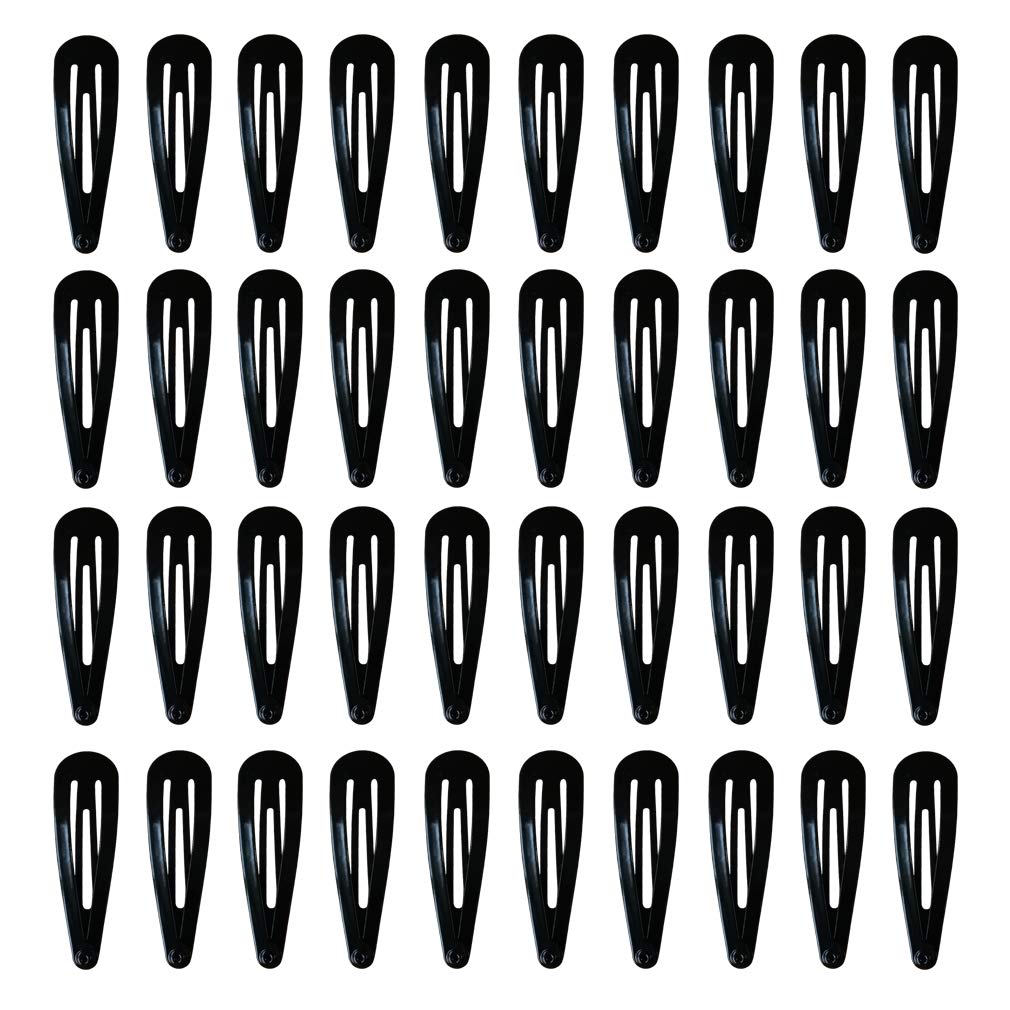 PIDOUDOU 40-pack black 2-inch barrettes with secure hold for daily hairstyles