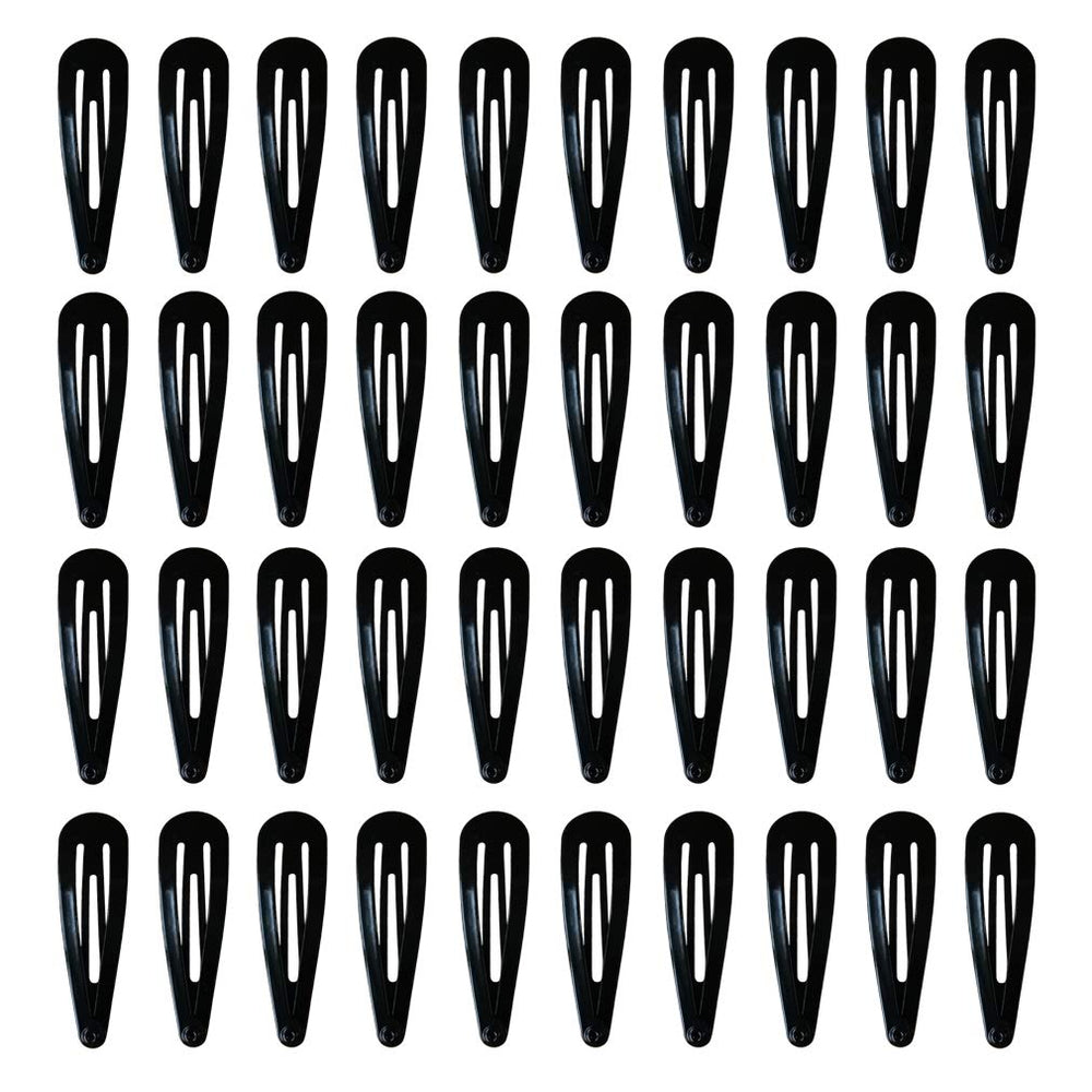 PIDOUDOU 40-pack black 2-inch barrettes with secure hold for daily hairstyles