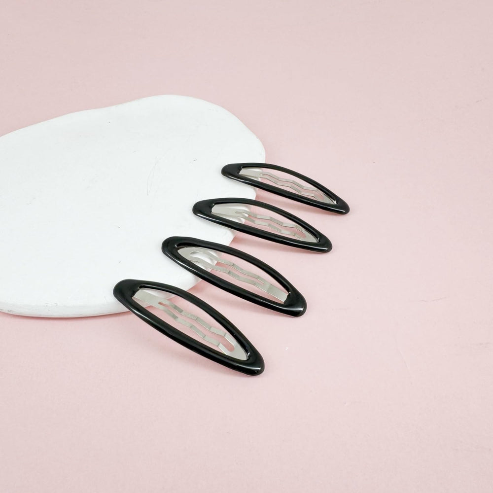 Accesorio para cabello ovalado negro de PIDOUDOU, grande, 2-8 pulgadas, complemento versátil para diario.