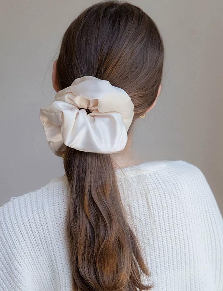 Two-tone PIDOUDOU scrunchies styled for versatile outfits