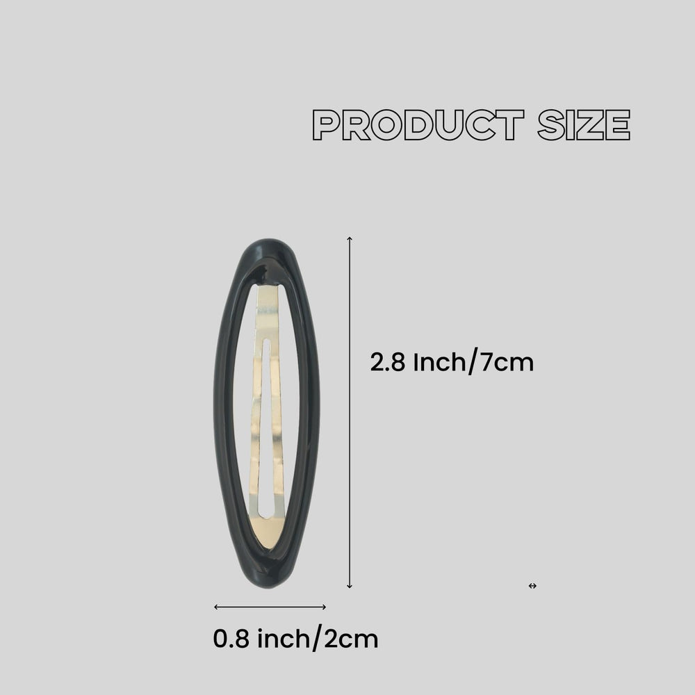 Pinza metálica de PIDOUDOU, pelo ovalado, negro, 2-8 pulgadas, resistente y fácil de usar.
