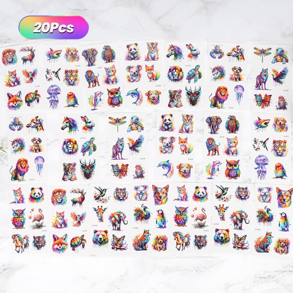 PieceLife tatuajes temporales de animales tiernos para niños ideales para fiestas escolares.