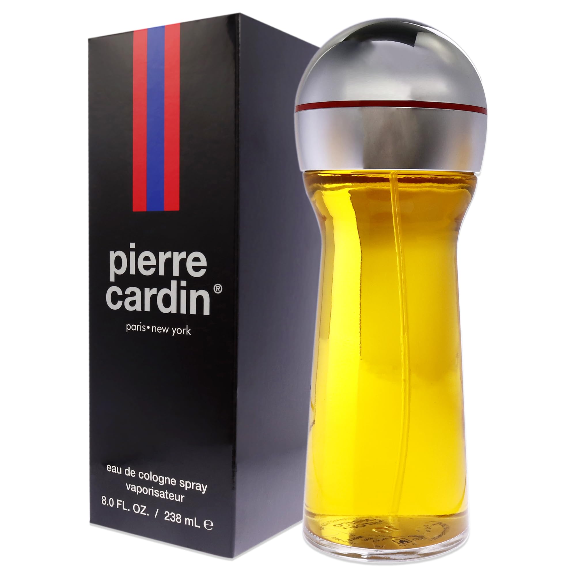 Pierre Cardin label detail reveals classic branding and refined fragrance heritage