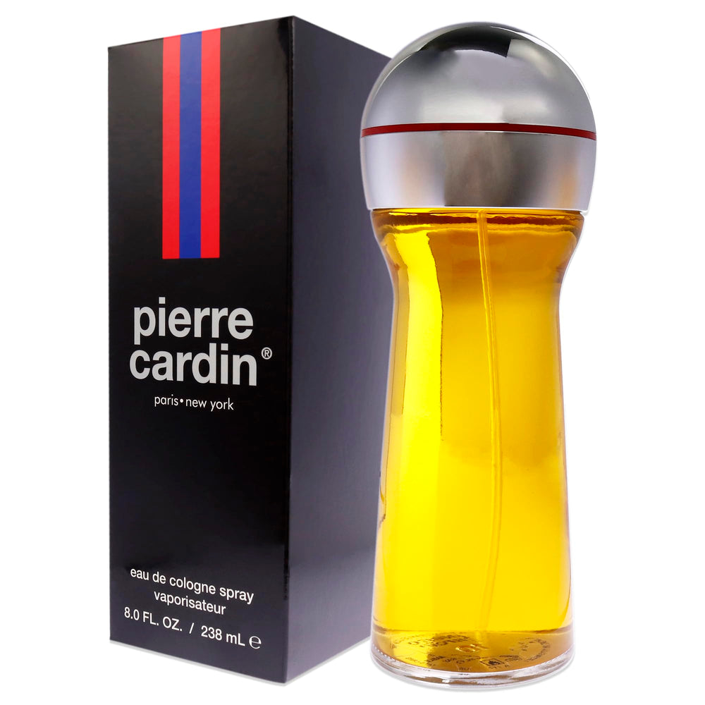 Pierre Cardin label detail reveals classic branding and refined fragrance heritage