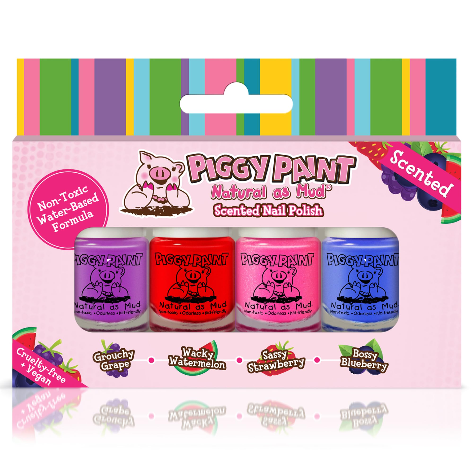 Piggy Paint four scented polishes in a kid-friendly set for playful nails