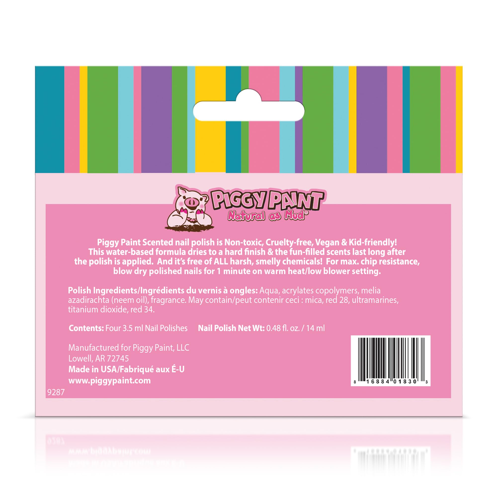 Piggy Paint mini bottles 0.12 oz each for easy, mess-free nail color