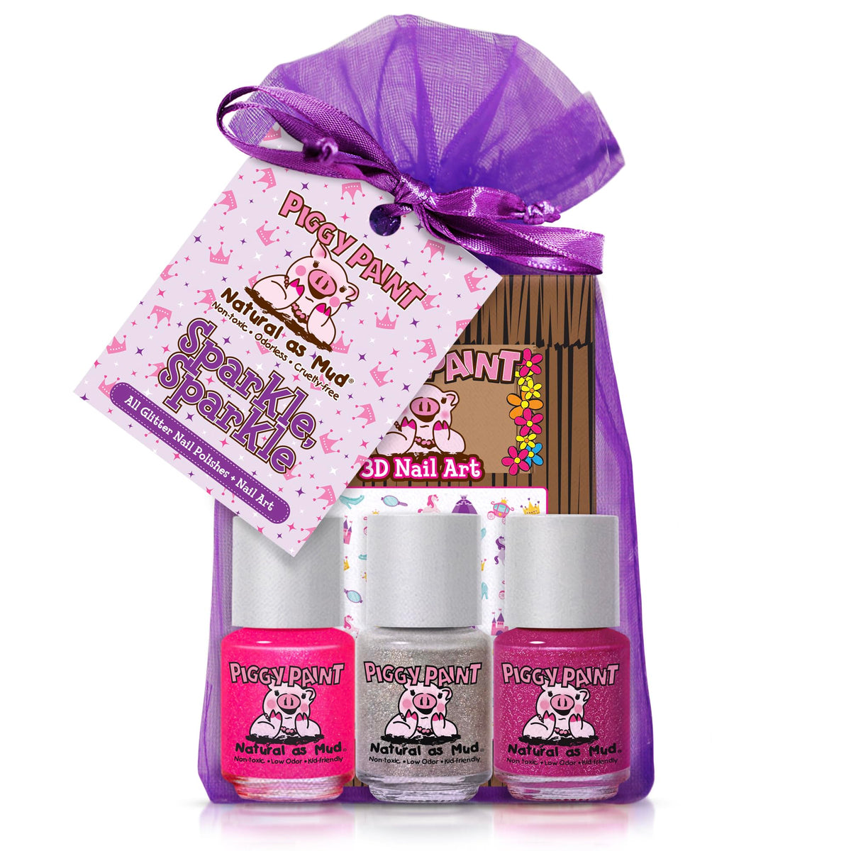 Piggy Paint Set Regalo Brillos: regalo seguro para uñas sin químicos.