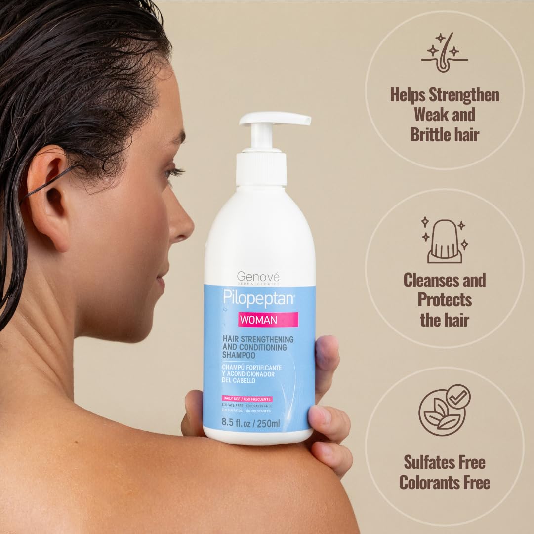 Pilopeptan Woman Shampoo massaged into wet hair to create lather