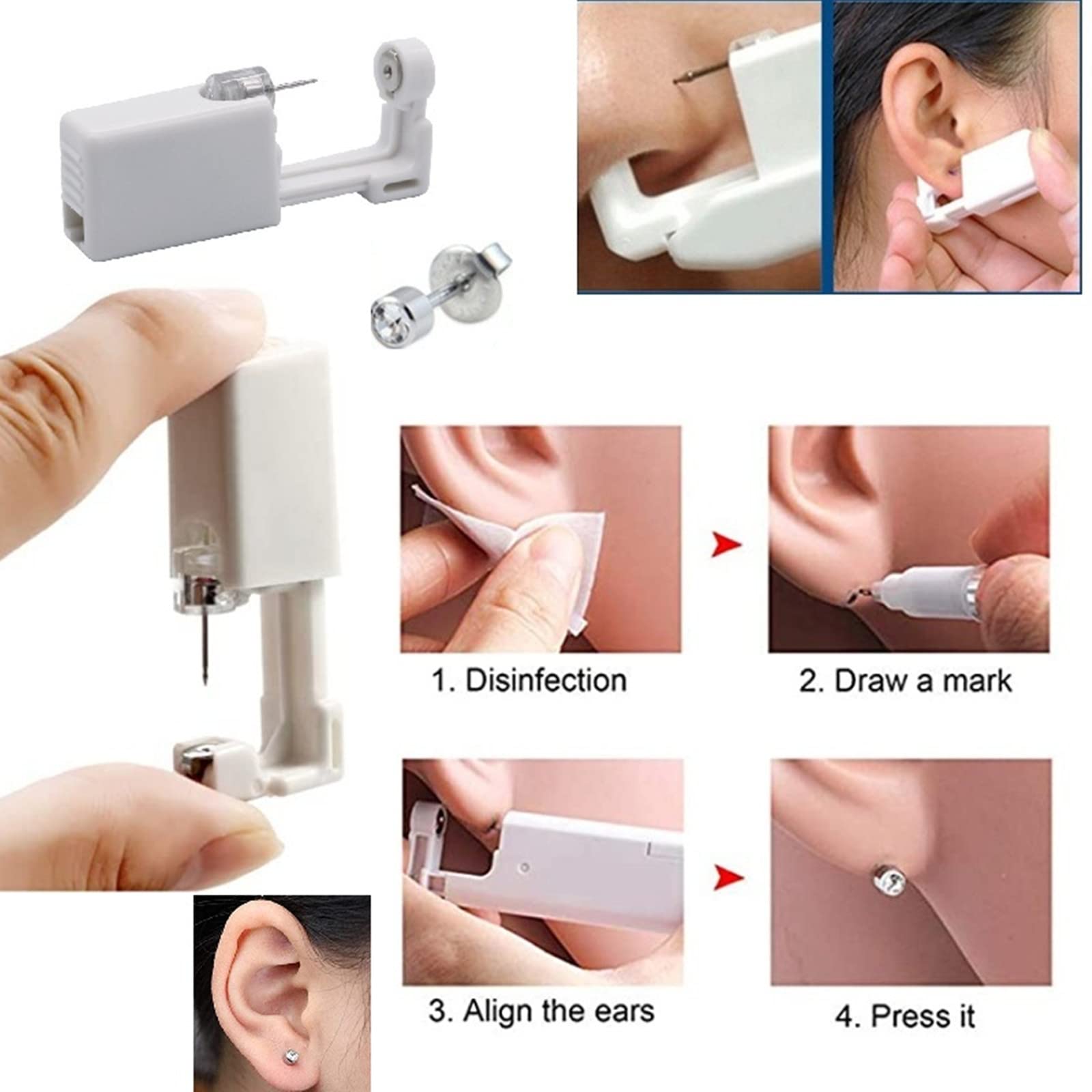 Pimoys aretes para oreja incluidos para uso inmediato.