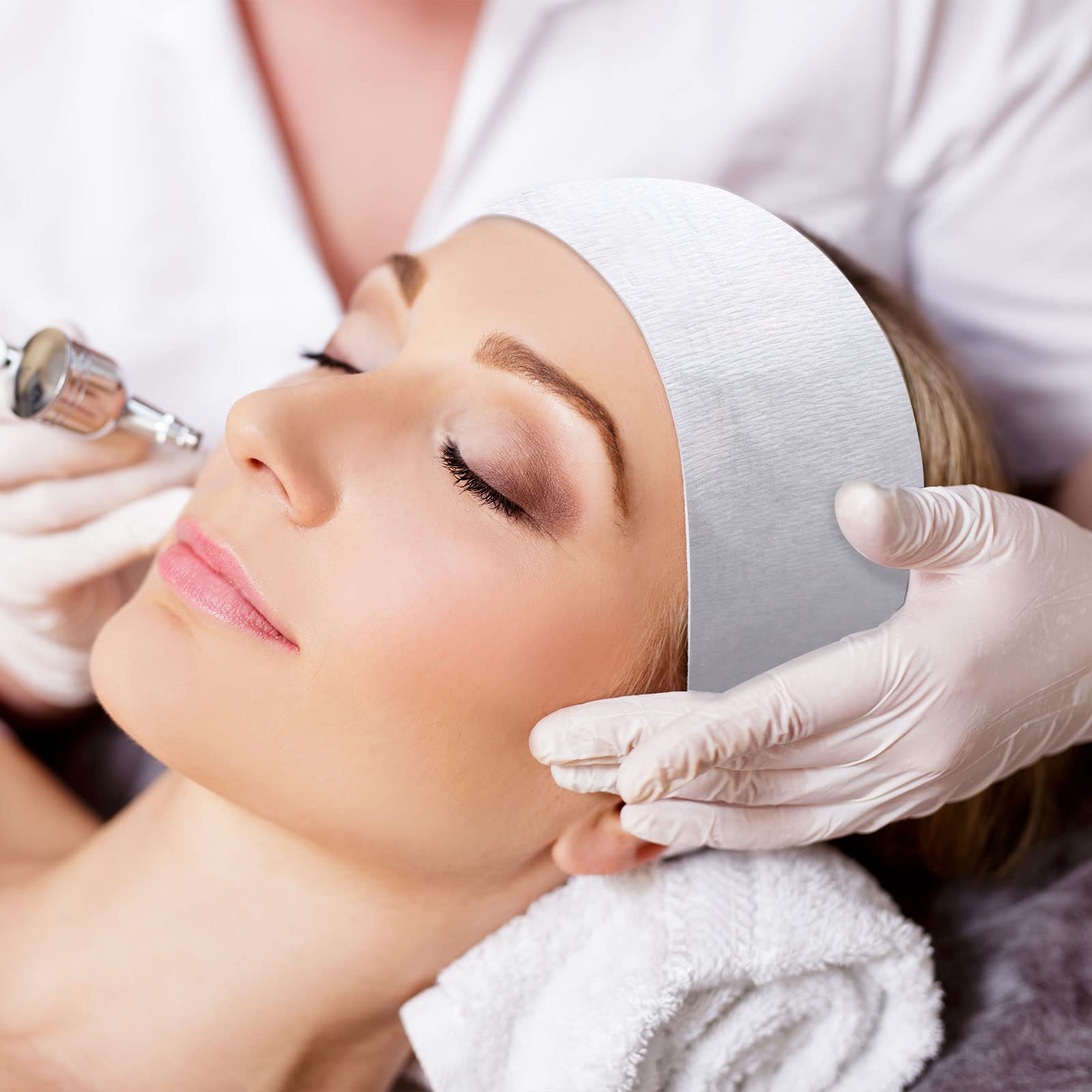 Pimoys esthetician headband for convenient client skincare sessions.