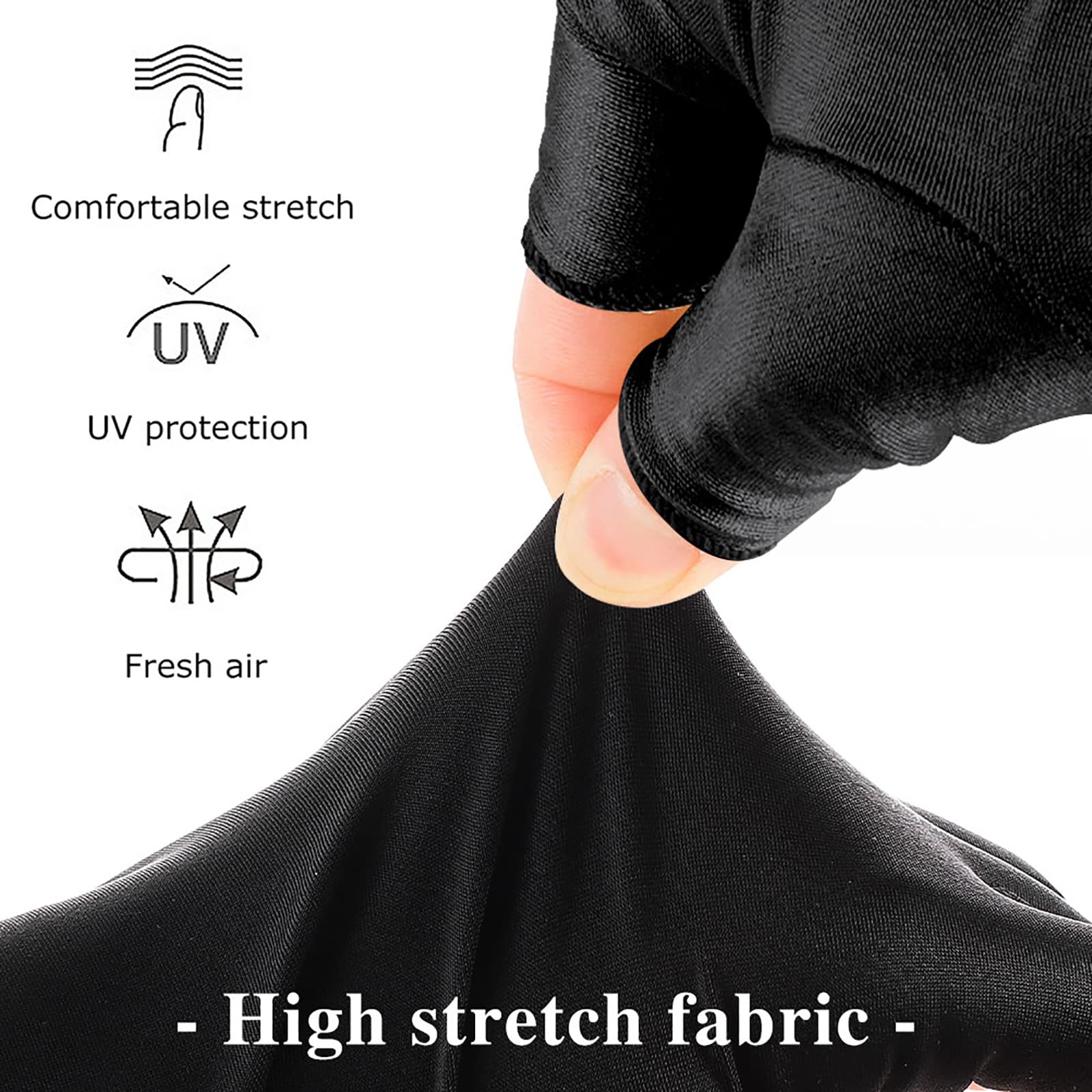 Guantes UV Pimoys, diseño dedo libre para manipular herramientas de manicura.
