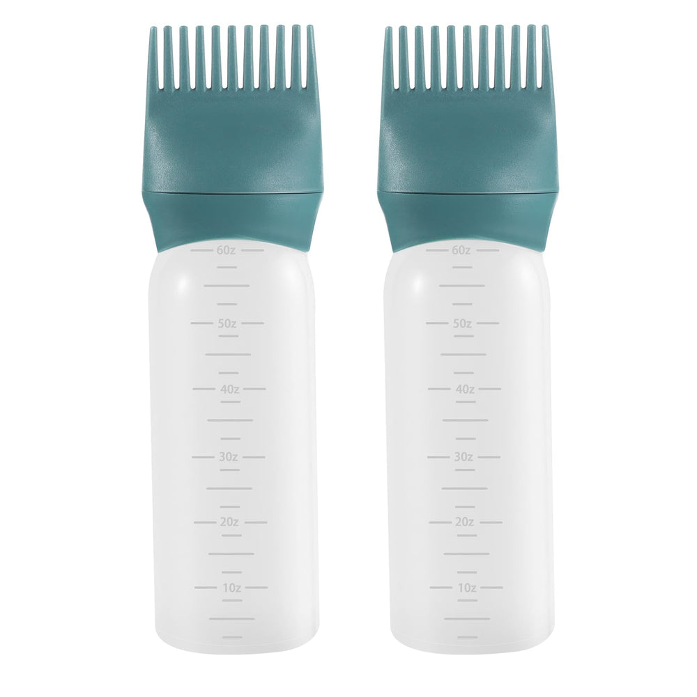 Pimoys hair oil applicator bottle with comb tip for precise color application at home.