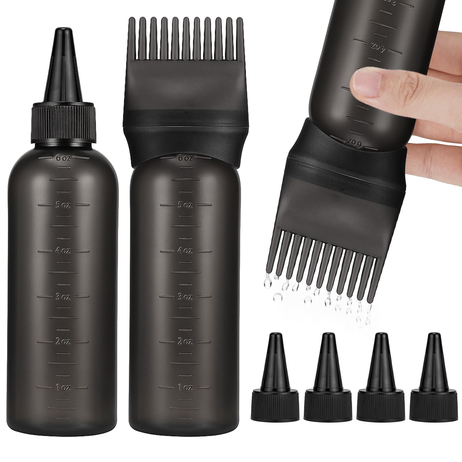 Pimoys hair oil applicator bottle pour for precise, mess-free dye application