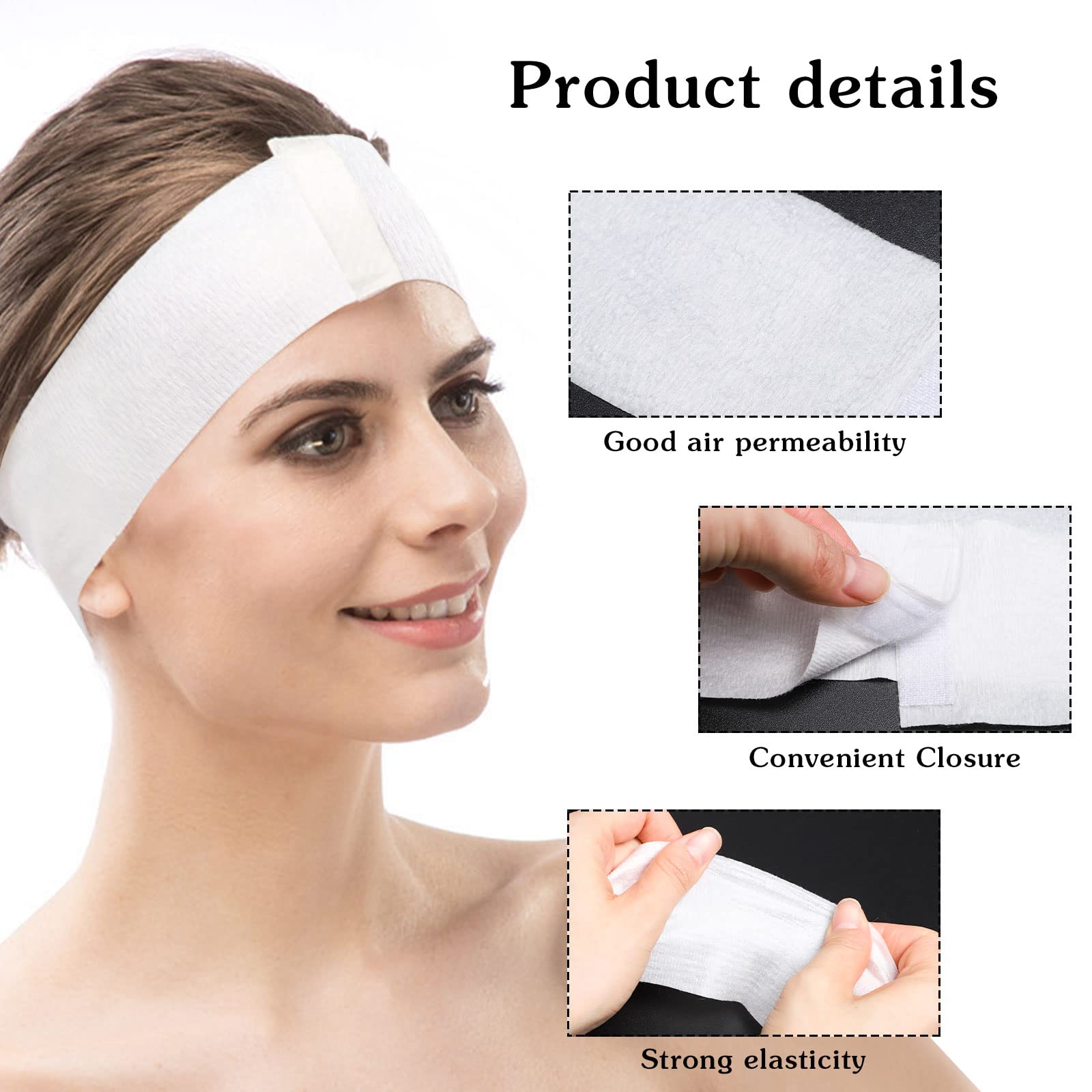 Pimoys headband keeps hair away from the face during treatments and routines.