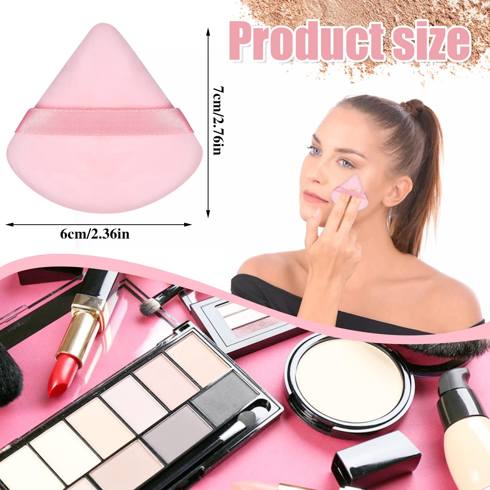Pimoys 7 cm powder puff with strap for easy application