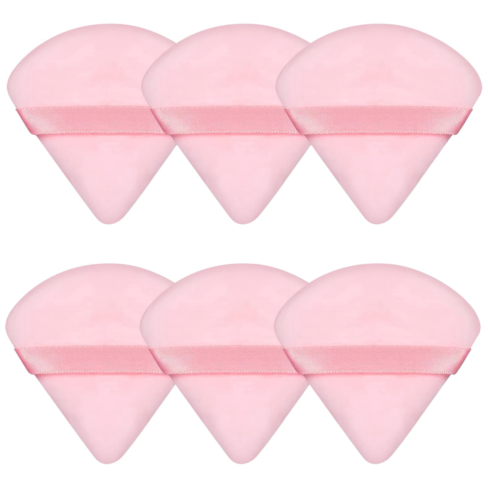 Pimoys powder puff set showing triangle and round shapes for precise foundation application.